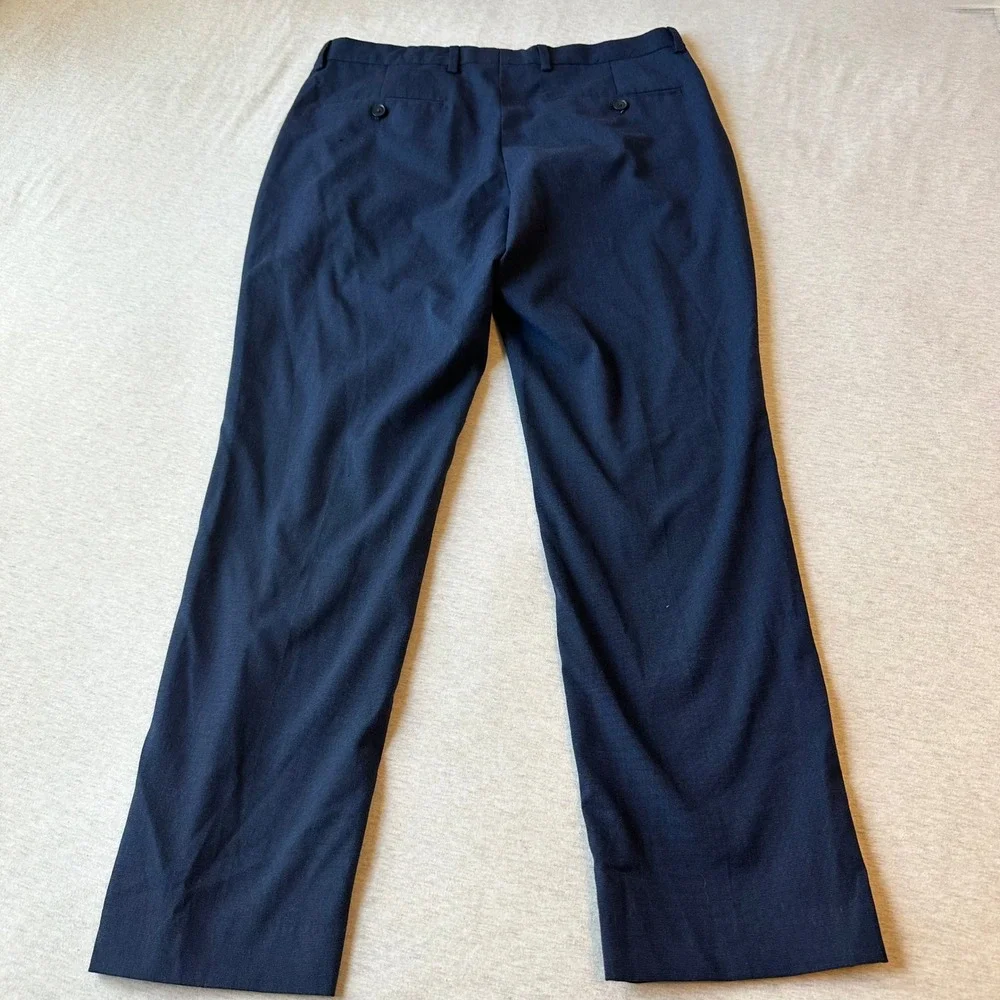 Express‎ Slim Fit Dress Pants Mens 31x30 Navy Blue Stretch Trousers RN 55285